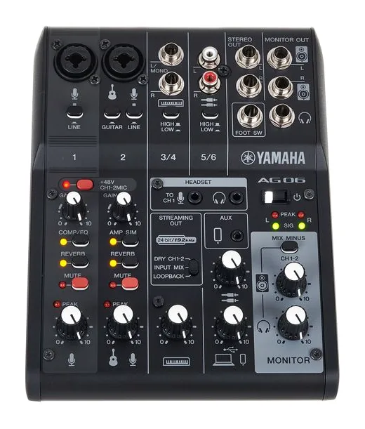 Yamaha AG06 MK2 BK, widok 2